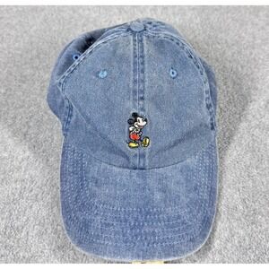 Disney Parks Mickey Mouse Blue Denim Dad Baseball Hat Cap Adjustable Adult Size